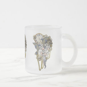 Dolphin time frosted glass coffee mug