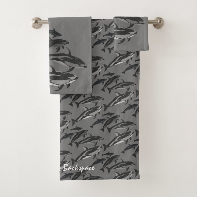 Dolphin Towel Sets Personalised Dolphin Art Towels (Insitu)