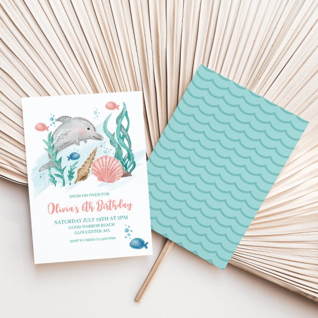 Dolphin Under the Sea Birthday Invitation (Creator Uploaded)