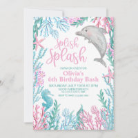 Dolphin Under the Sea Birthday Invitation