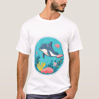 Dolphin Underwater Wonderland | Cute Ocean Illustr T-Shirt