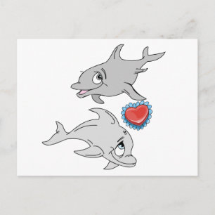 Dolphin Valentine's Day Holiday Postcard