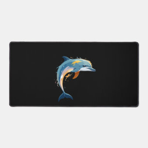 Dolphin Vector Art with Vibrant Colours Desk Mat