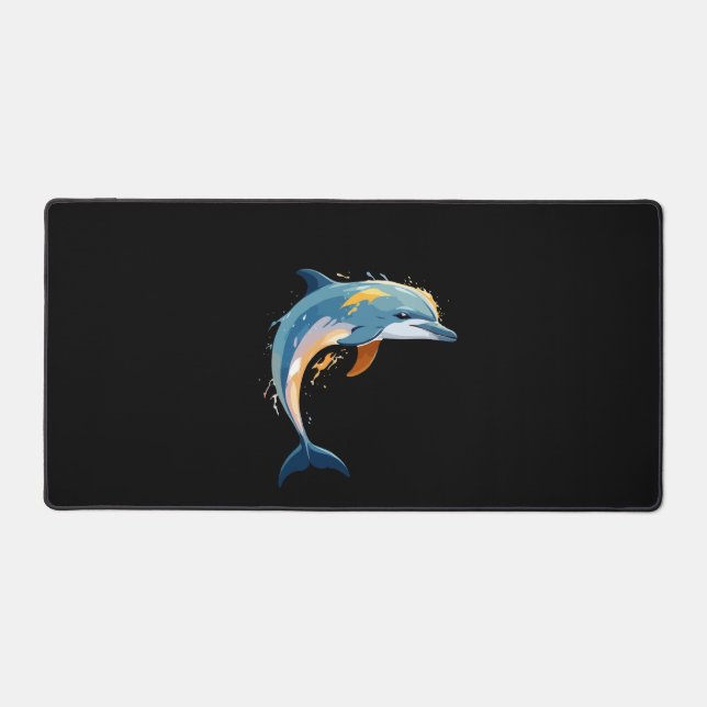 Dolphin Vector Art with Vibrant Colours Desk Mat (Front)