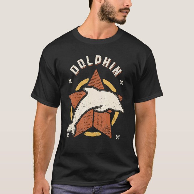 Dolphin Vintage Retro Classic Animal T-Shirt (Front)
