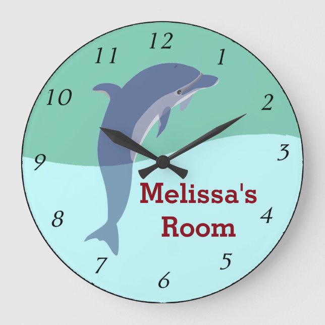 Dolphin Wall Clock - Personalised (Front)