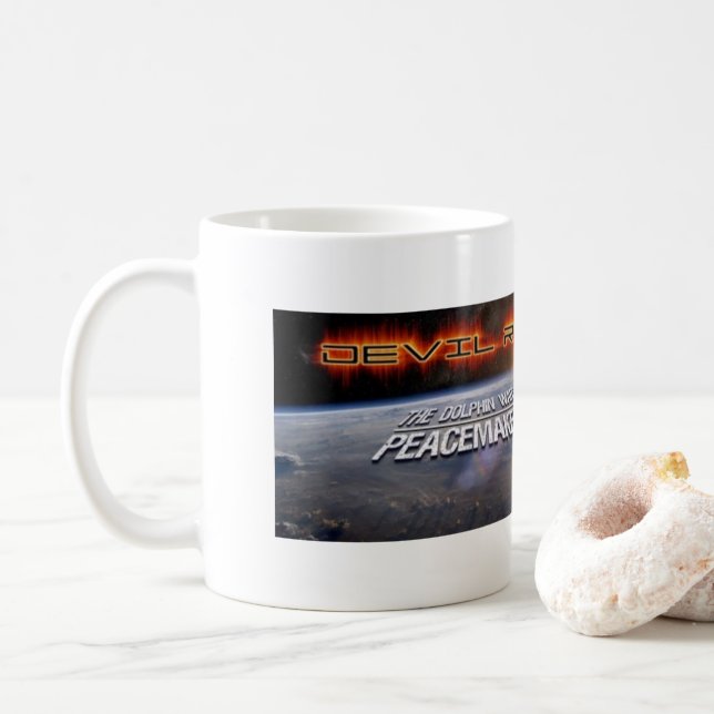 Dolphin Wars Devil Ray Coffee Cup (With Donut)