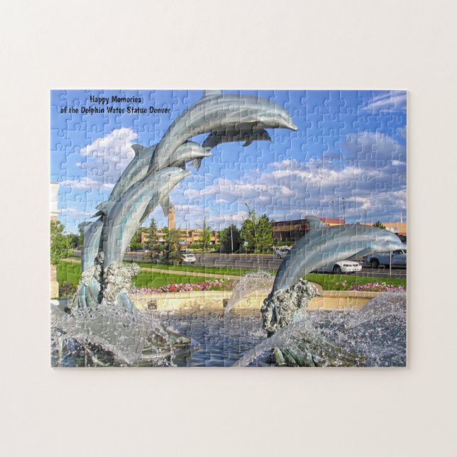 Dolphin  Water Statue Denver. Jigsaw Puzzle (Horizontal)
