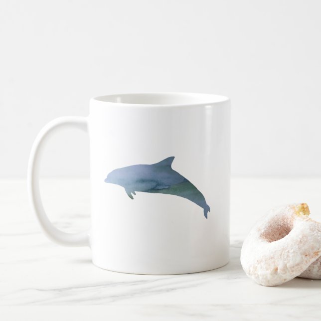 Dolphin Watercolor Painting Mug (With Donut)