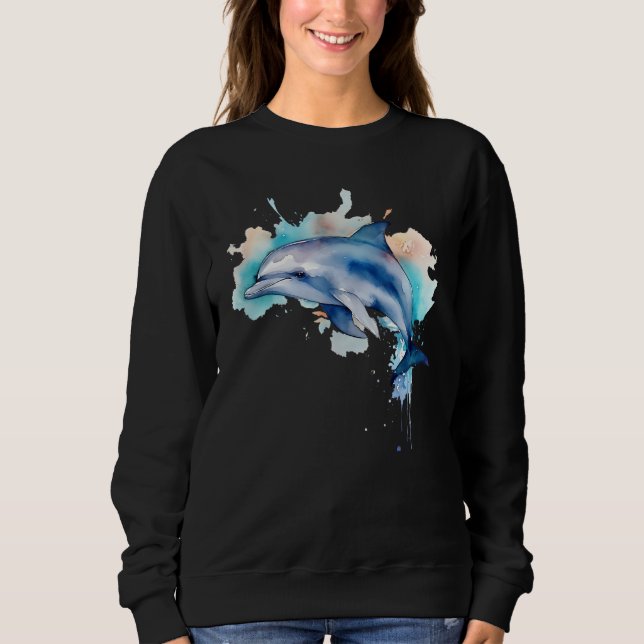 Dolphin Watercolor Sweatshirt (Front)