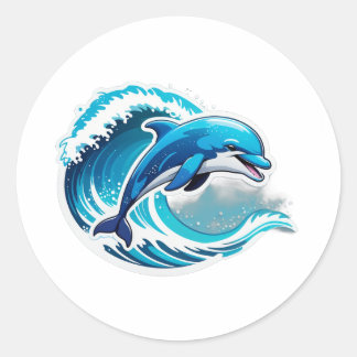 Dolphin Wave Ride Sticker