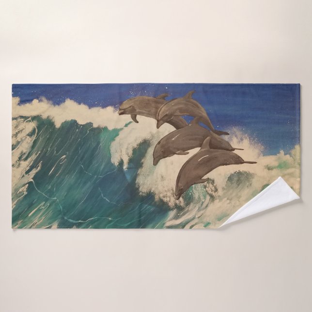 Dolphin Waves Bath Towel Set (Bath Towel)