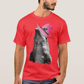 Dolphin Wearing Pink Cowboy Hat Cowgirl T-Shirt