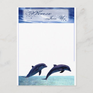 Dolphin Wedding Invitation Beach Wedding Reception Postcard
