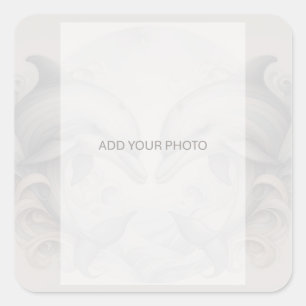 Dolphin Wedding Photo Square Sticker