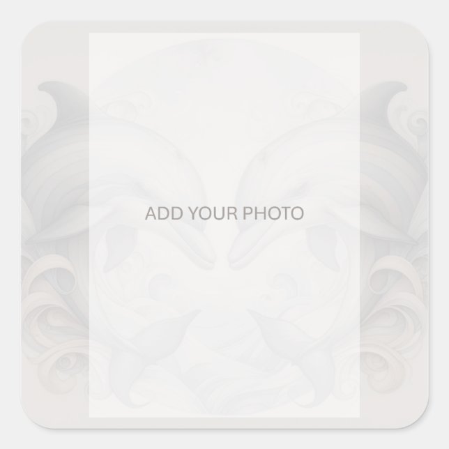 Dolphin Wedding Photo Square Sticker (Front)