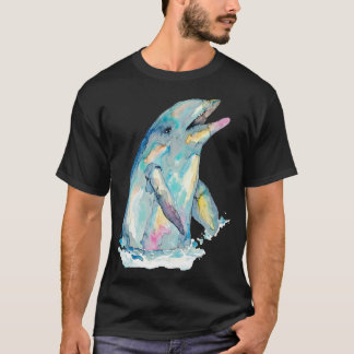Dolphin whale watercolor painting T-Shirt