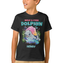 DOLPHIN WILD AND FREE COLORFUL FUNNY CUTE KIDS