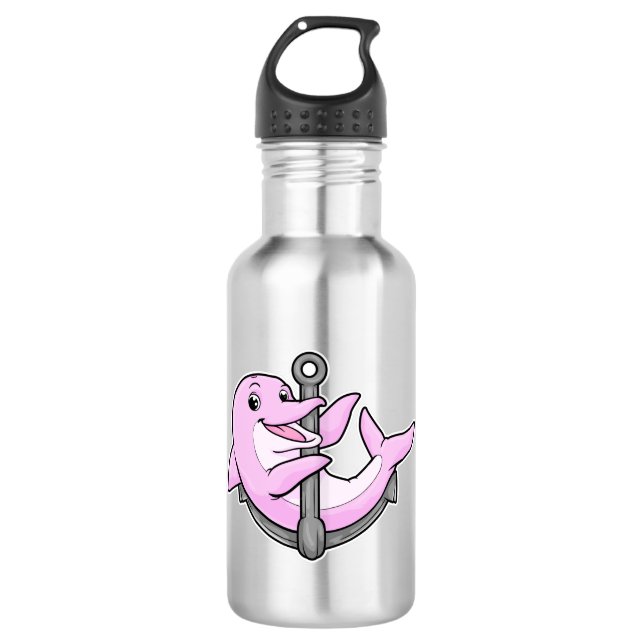 Dolphin with Anchor 710 Ml Water Bottle (Front)