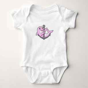 Dolphin with Anchor Baby Bodysuit