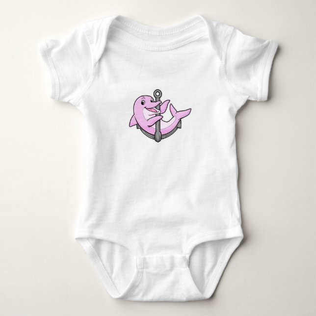 Dolphin with Anchor Baby Bodysuit (Front)