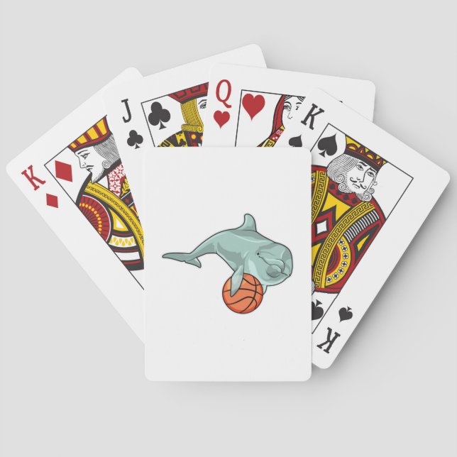 Dolphin with Basketball Playing Cards (Back)