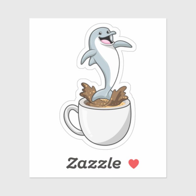 Dolphin with Cup of Coffee (Sheet)