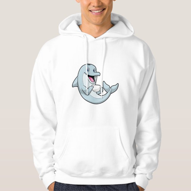 Dolphin with Cup of Coffee Hoodie (Front)