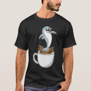 Dolphin with Cup of Coffee T-Shirt