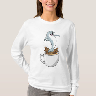 Dolphin with Cup of Coffee T-Shirt