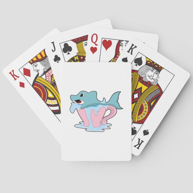 Dolphin with Cup of Water.PNG Playing Cards (Back)
