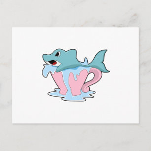 Dolphin with Cup of Water.PNG Postcard