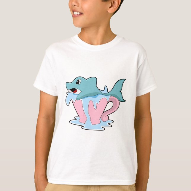 Dolphin with Cup of Water.PNG T-Shirt (Front)