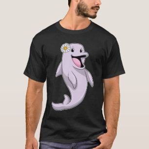 Dolphin with Daisy Flower T-Shirt