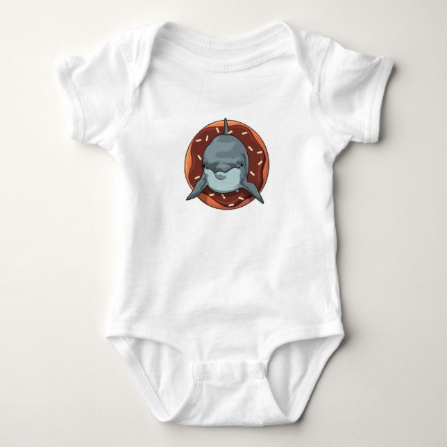 Dolphin with Donut Baby Bodysuit (Front)