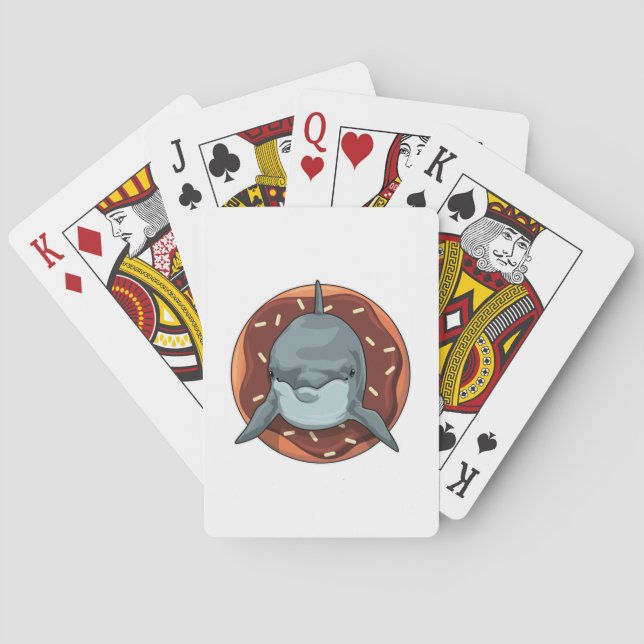Dolphin with Donut Playing Cards (Back)