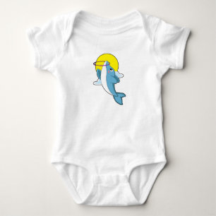 Dolphin with Fitness tires Baby Bodysuit