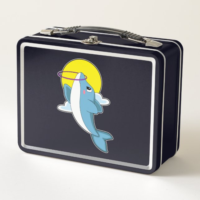 Dolphin with Fitness tires Metal Lunch Box (Front)