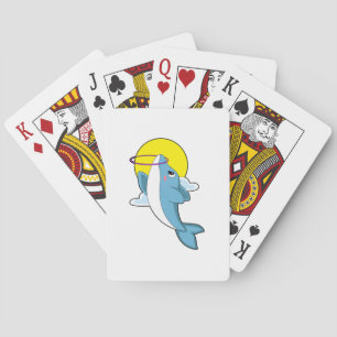 Dolphin with Fitness tires Playing Cards