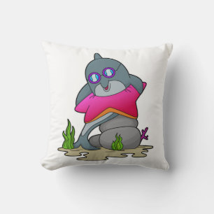 Dolphin with Glasses Cushion