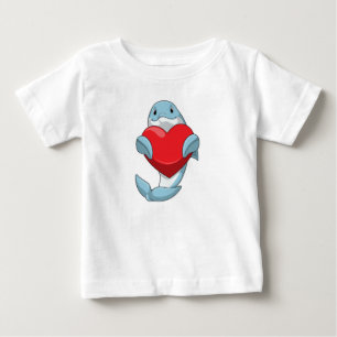Dolphin with Heart Baby T-Shirt