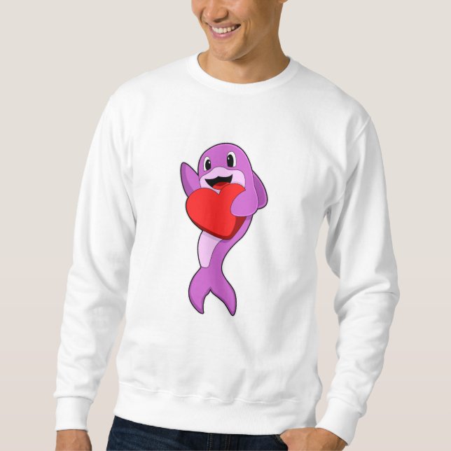 Dolphin with Heart Sweatshirt (Front)