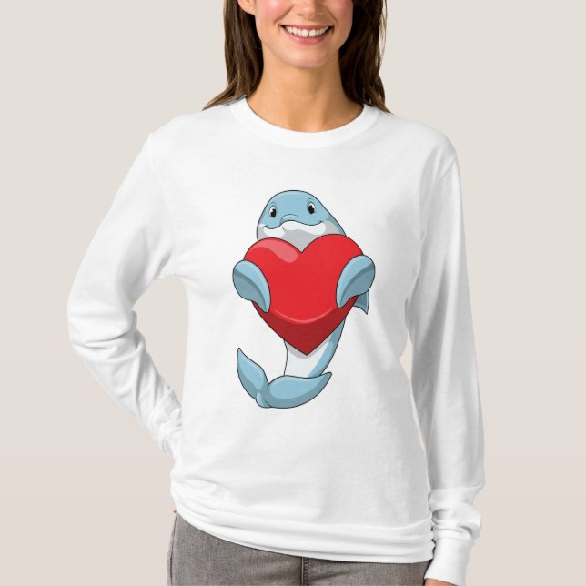 Dolphin with Heart T-Shirt (Front)