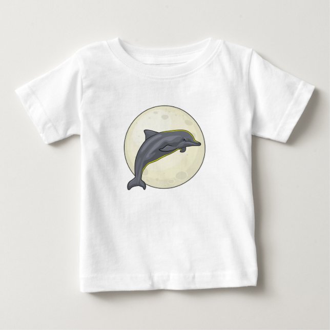 Dolphin with Moon Baby T-Shirt (Front)