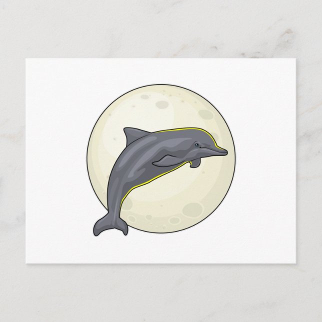 Dolphin with Moon Postcard (Front)
