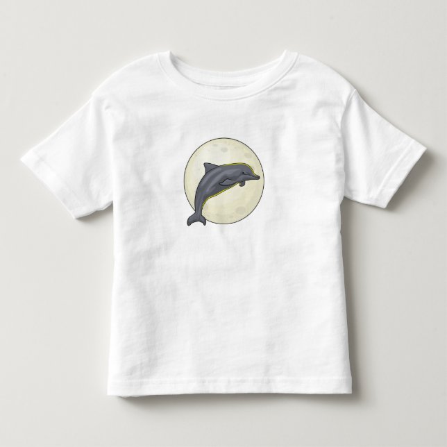 Dolphin with Moon Toddler T-Shirt (Front)