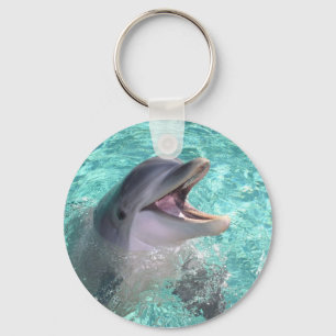 Dolphin with open mouth key ring