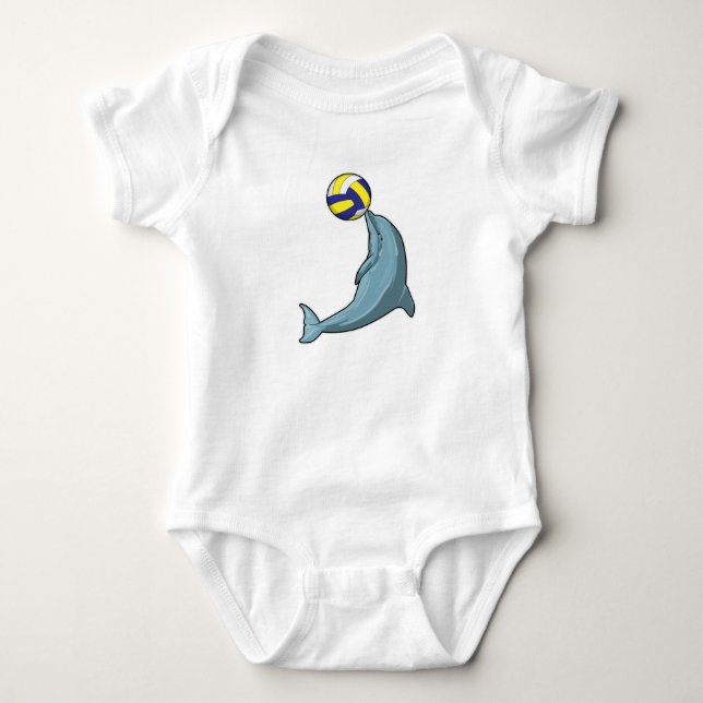 Dolphin with Volleyball Baby Bodysuit (Front)
