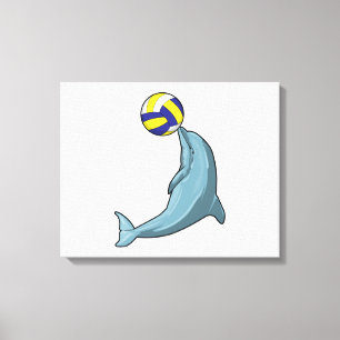 Dolphin with Volleyball Canvas Print