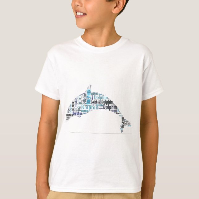 Dolphin Word Art T-Shirt (Front)
